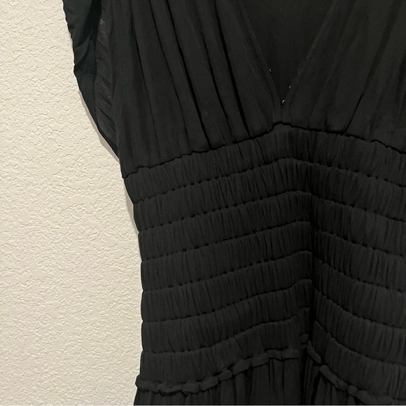 A.L.C. Luna Dress in Black Ruched Pleated Crepe Mini Size Small - Picture 6 of 13